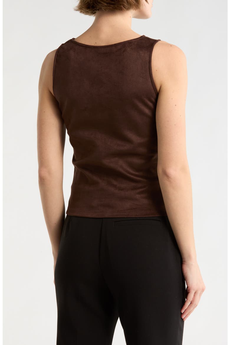 Faux Suede Sleeveless Top, Alternate, color, CHOCOLATE