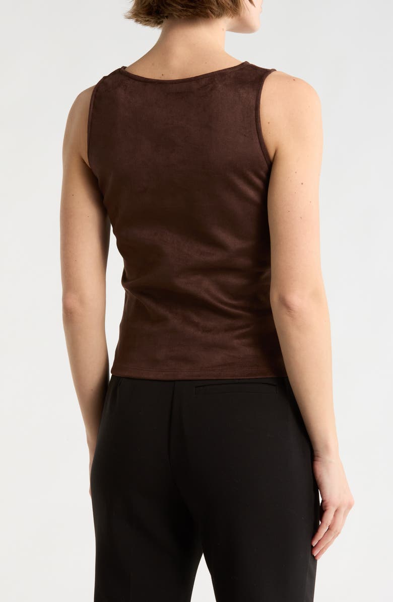 Renee C Faux Suede Sleeveless Top, Alternate, color, Chocolate
