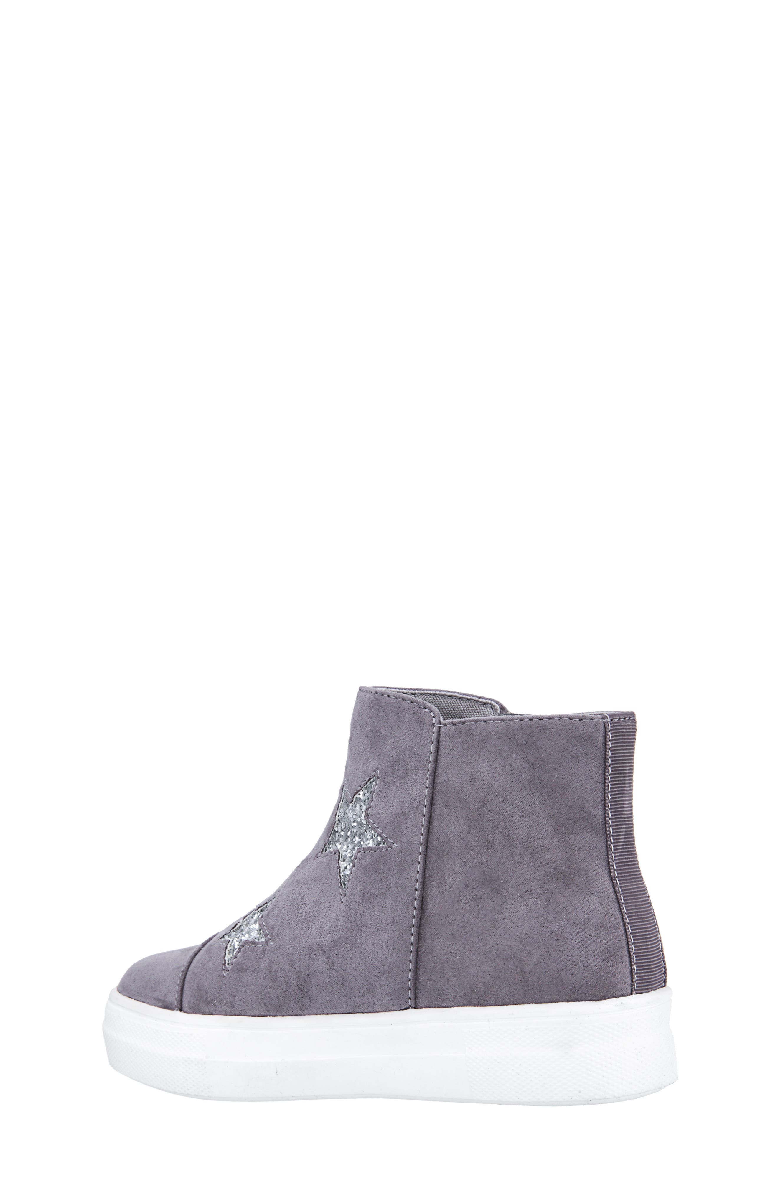 Jacqui Glitter High Top Sneaker, Alternate, color, GREY MICRO SUEDE