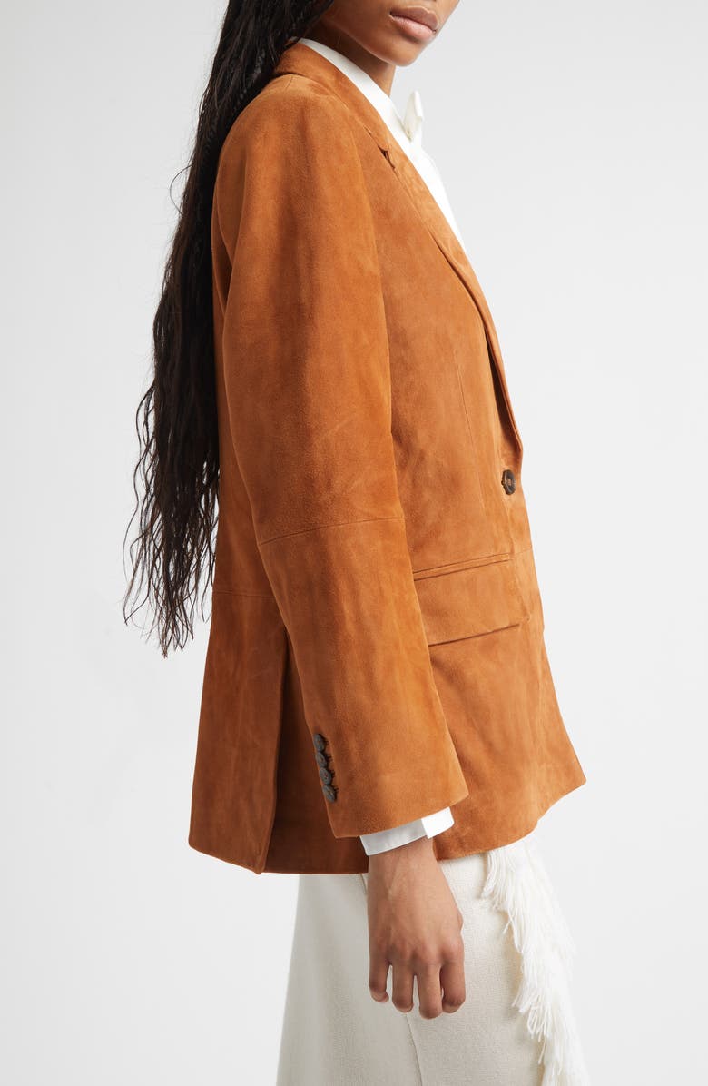 Derek Lam 10 Crosby Eurelle Suede Blazer, Alternate, color, Luggage