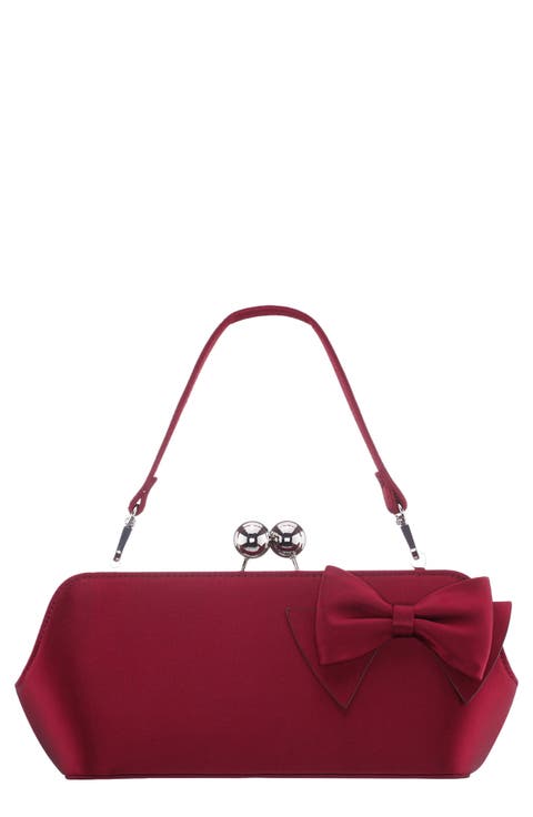 Kenji Bow Satin Clutch