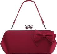 Nina Kenji Bow Satin Clutch