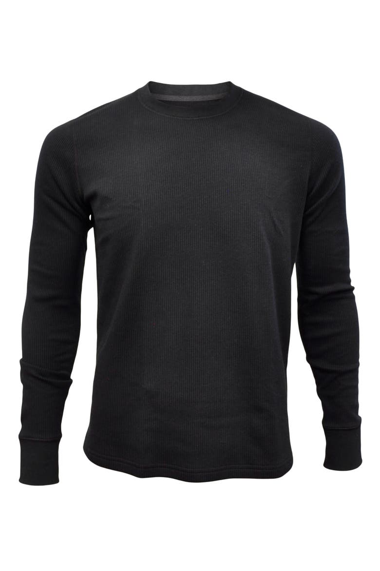 Men's Therma Rib Long Sleeve Thermal Crew, Alternate, color, Black