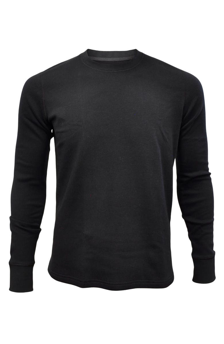 Watson's Men's Therma Rib Long Sleeve Thermal Crew, Alternate, color, Black