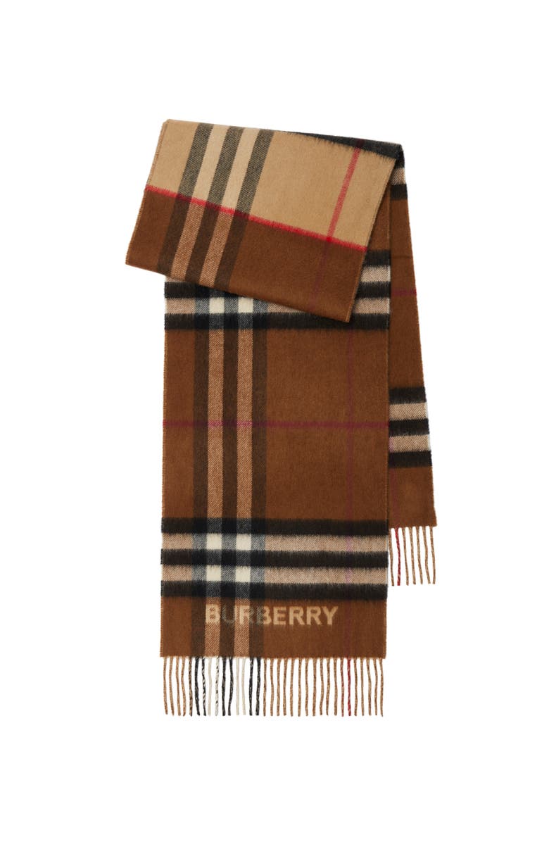 Burberry Contrast Check Cashmere Scarf, Main, color, Archive Beige/Birch Brown