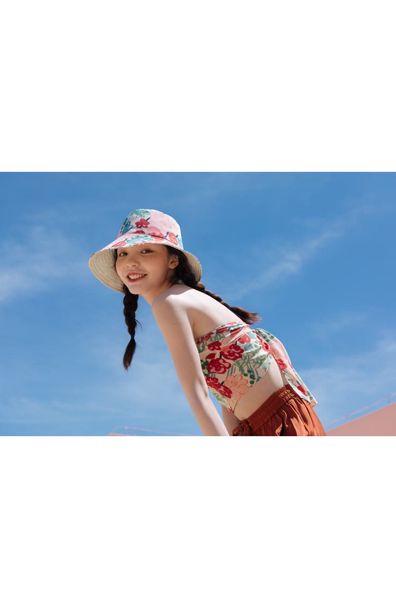 Lost Pattern "Garden Chic" Reversible Floral Bucket Hat, Alternate, color, Pink