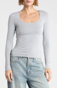 Abound Square Neck Long Sleeve Top
