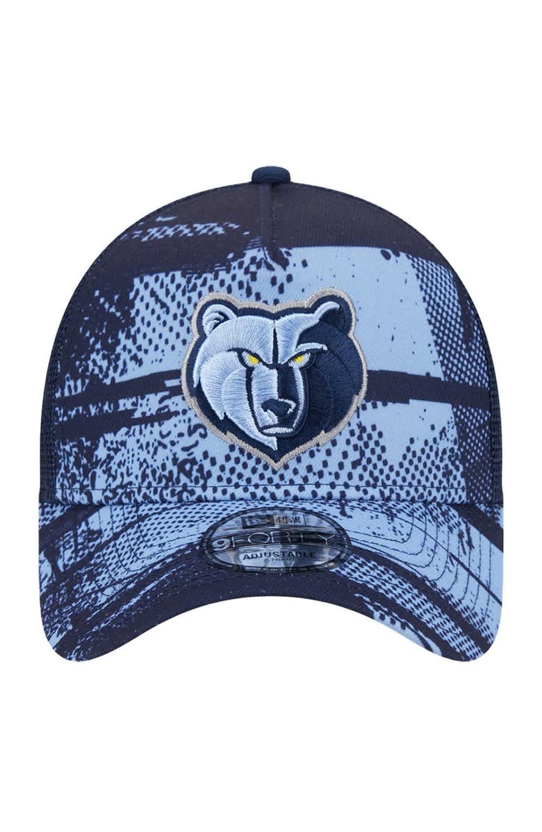 New Era Men's New Era Navy/Light Blue Memphis Grizzlies Tip Off A-Frame Trucker 9FORTY Adjustable Hat, Alternate, color, Navy