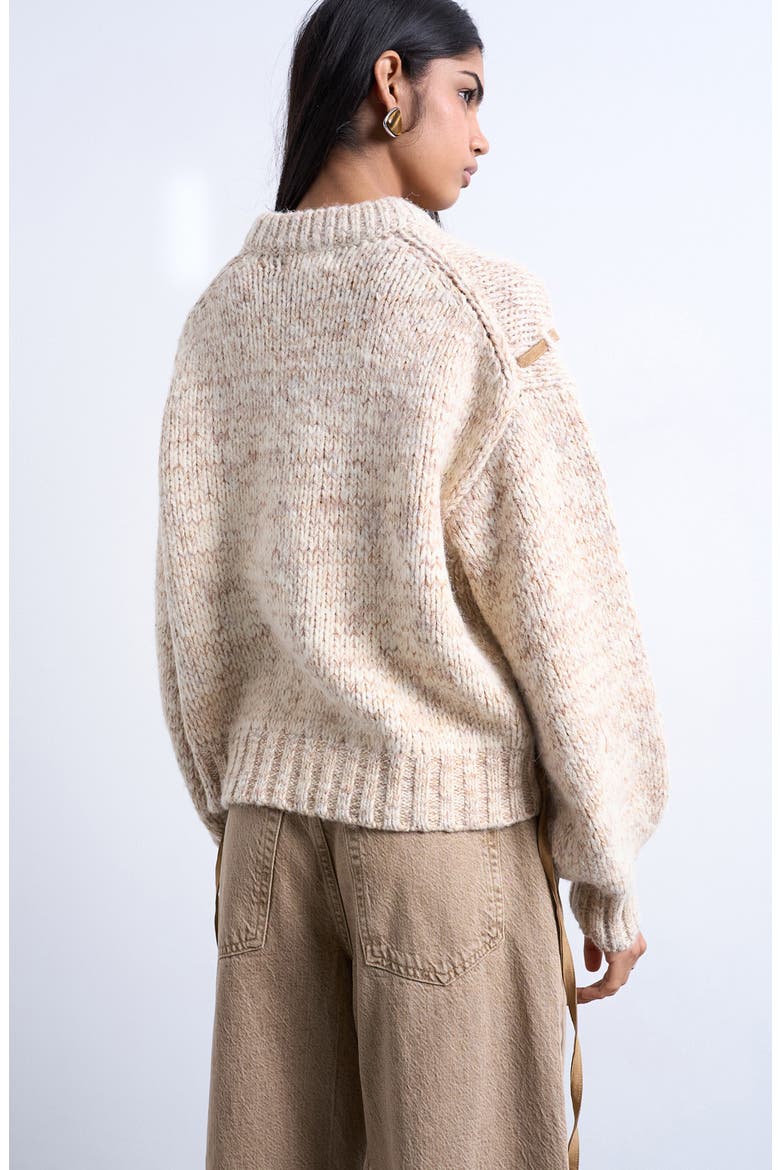 Marled Cord Argyle Sweater, Alternate, color, BEIGE