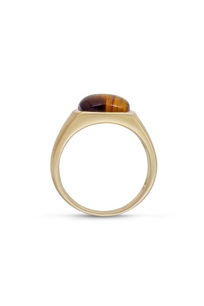 Chatoyant Red Tiger Eye Quartz Sterling Silver Men Signet Ring, Alternate, color, 14KT Gold Vermeil on Sterling