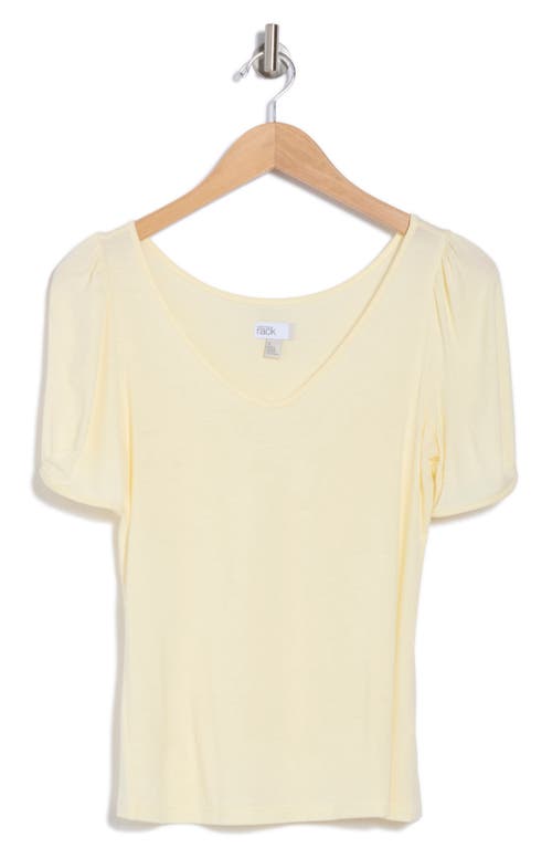 Nordstrom Rack V-neck Pleated T-shirt In Yellow Pale