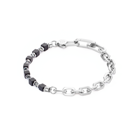 Bracelet Cubes Fusion Link Chain Black