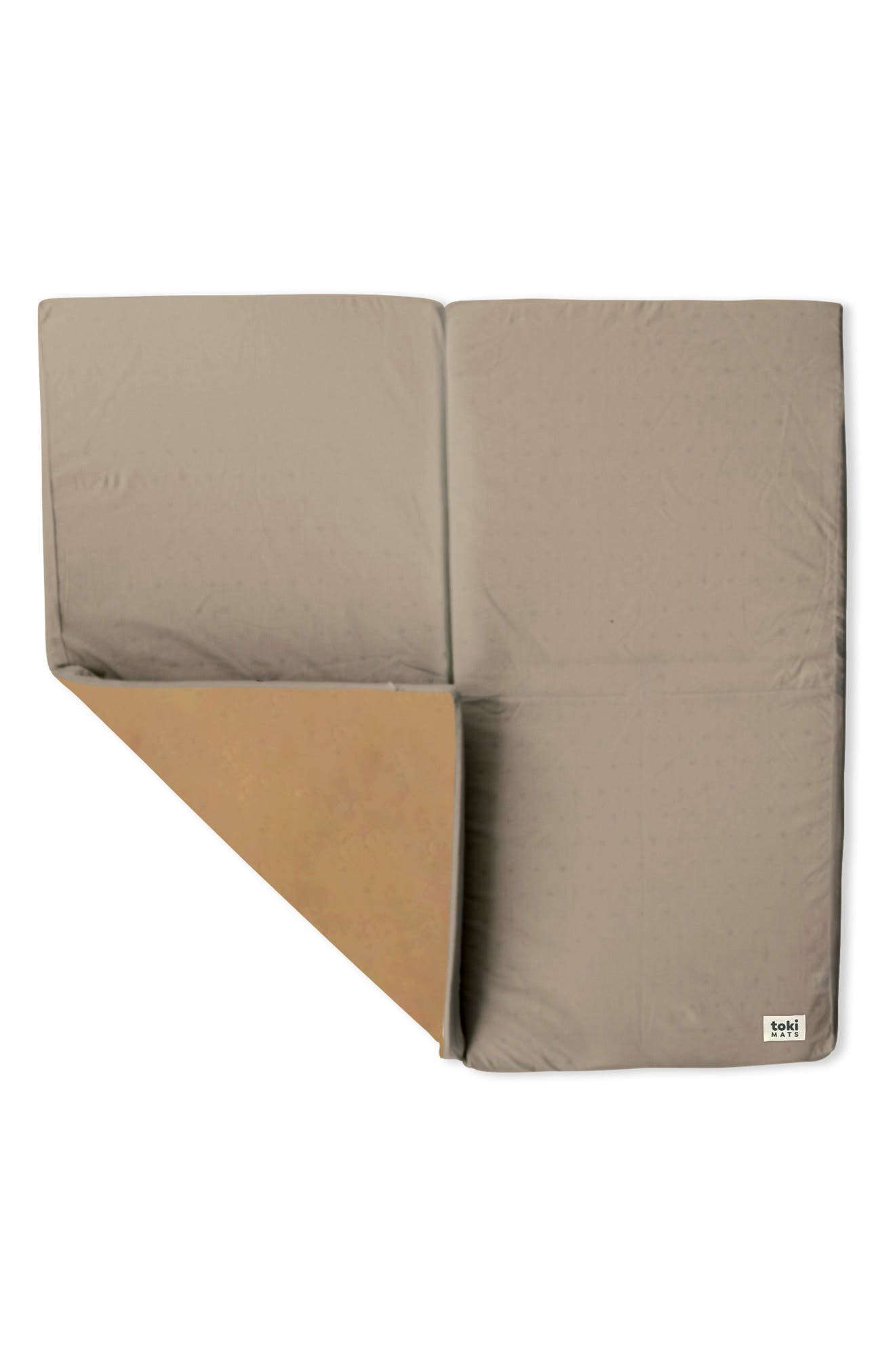 TOKI KIDS Padded Organic Cotton Play Mat in Grey & Brown 