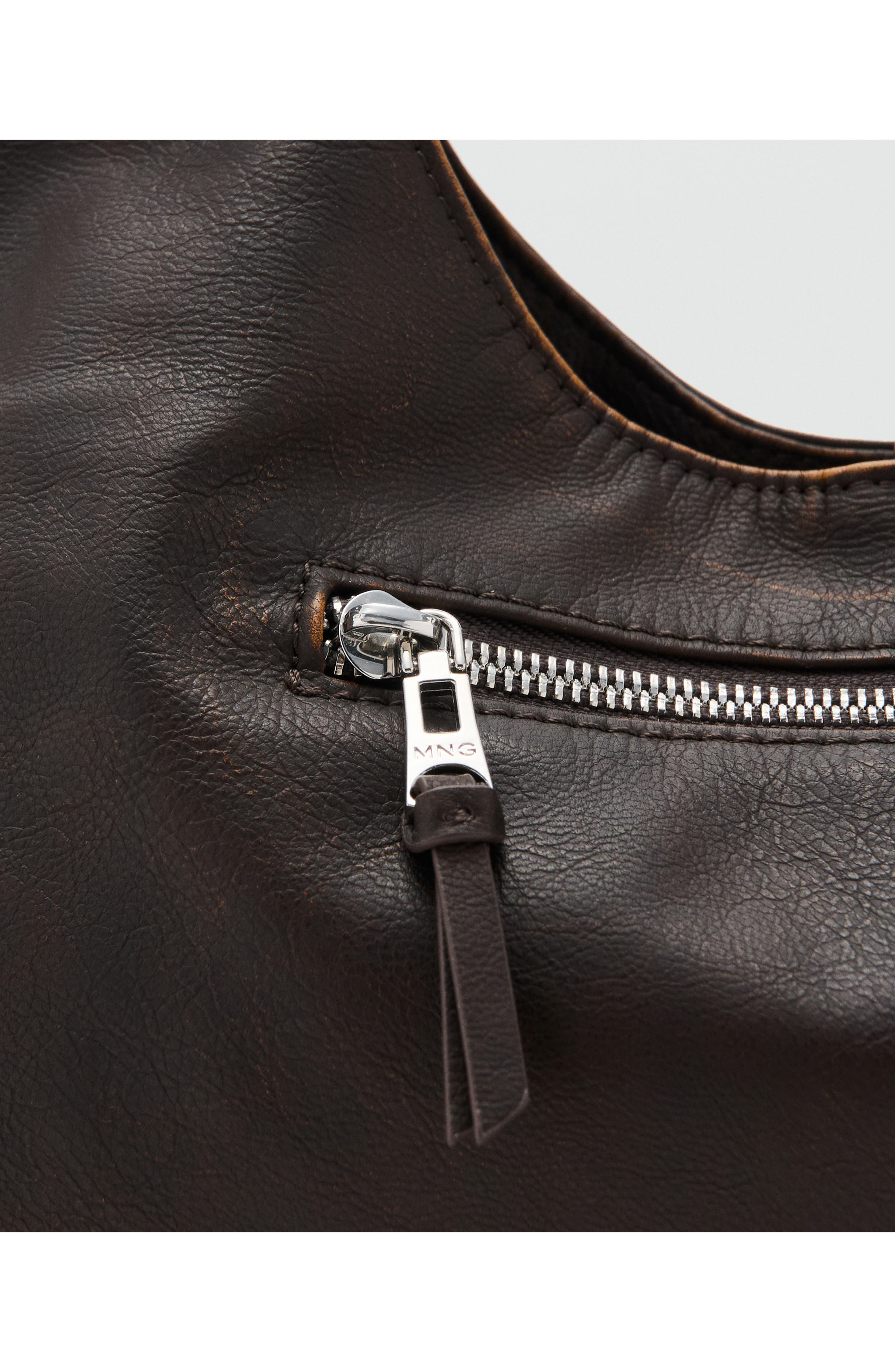 MANGO Faux Leather Shoulder Bag, Alternate, color, 