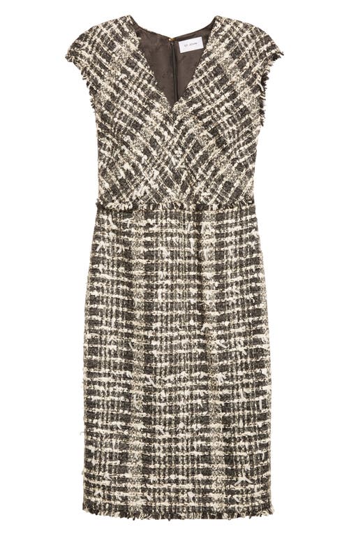 St John St. John Eyelash Tweed Sheath Dress In Black