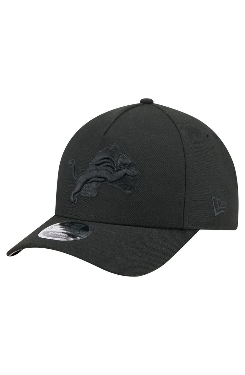New Era Men's New Era  Black Detroit Lions Team Collection 9FORTY M-Crown A-Frame Adjustable Hat, Main, color, 