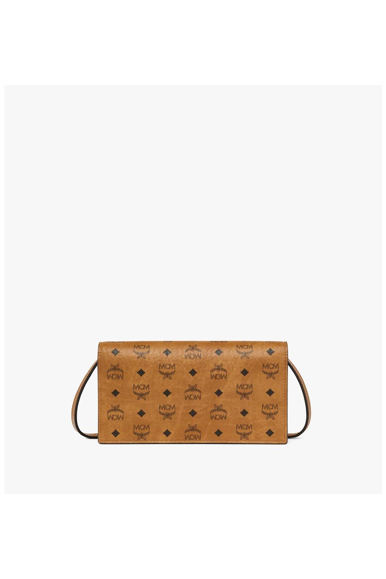 Large Pina Crossbody Wallet in Studded Visetos, Alternate, color, Cognac