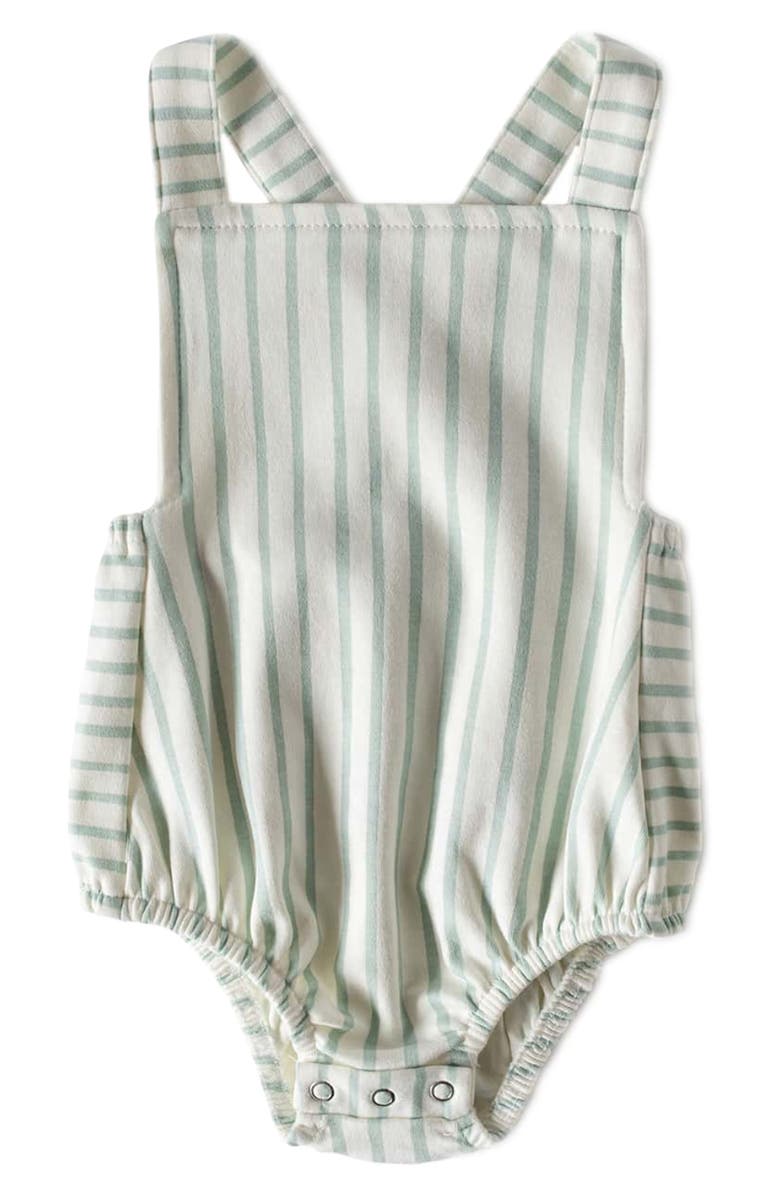 Pehr Crisscross Organic Cotton Bodysuit, Main, color, Stripes Away Sea