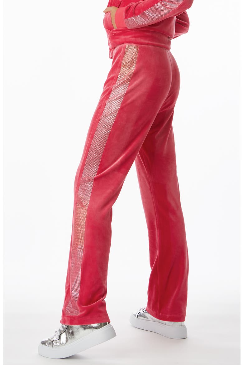 Anniversary Velour Track Pants, Alternate, color, PINK PARTY