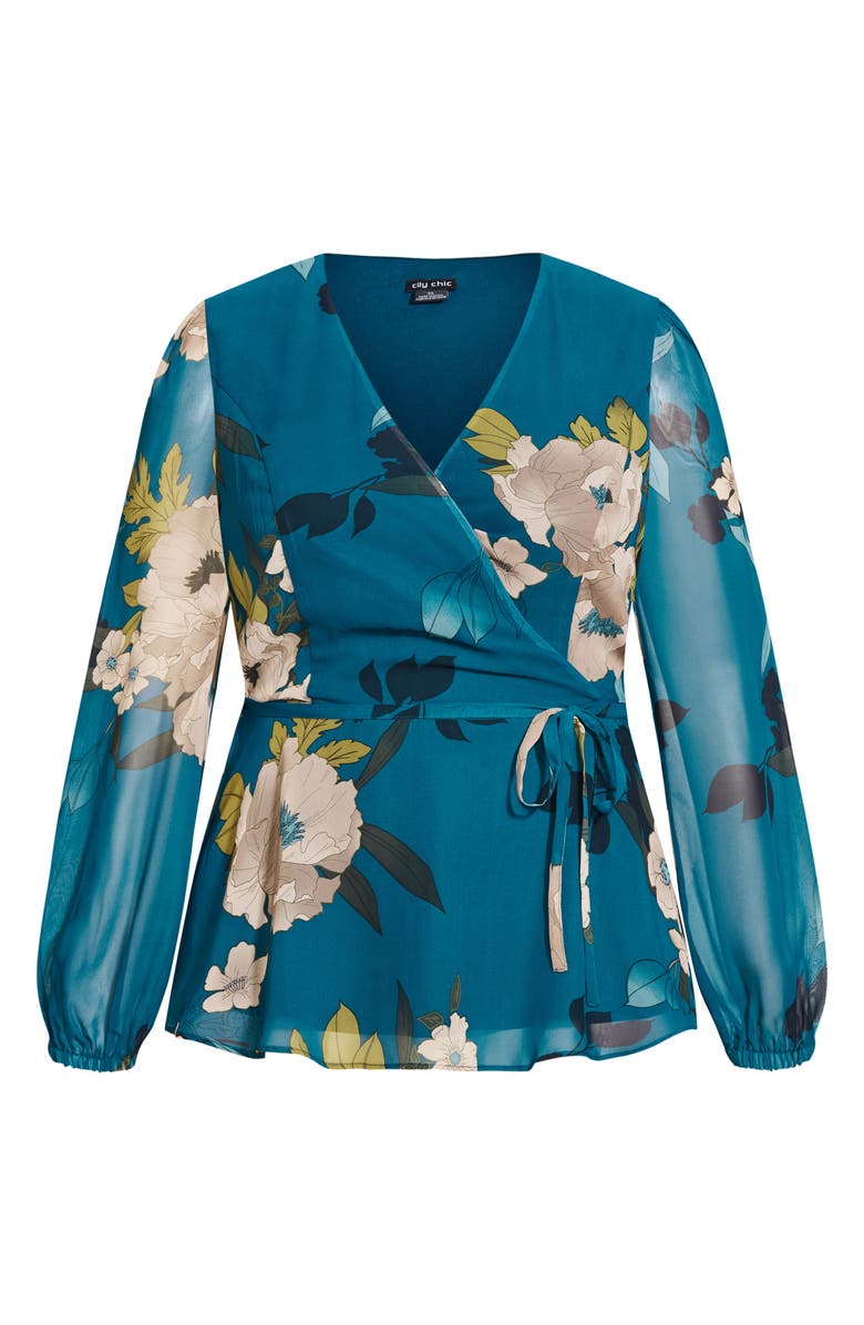 City Chic Maya Faux Wrap Blouse, Alternate, color, 