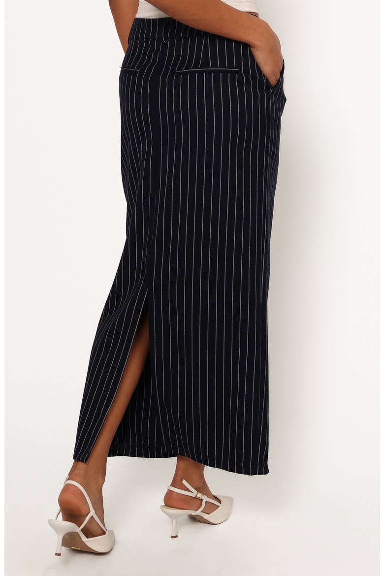 Ellory Pinstripe Maxi Skirt, Alternate, color, NAVY PINSTRIPE