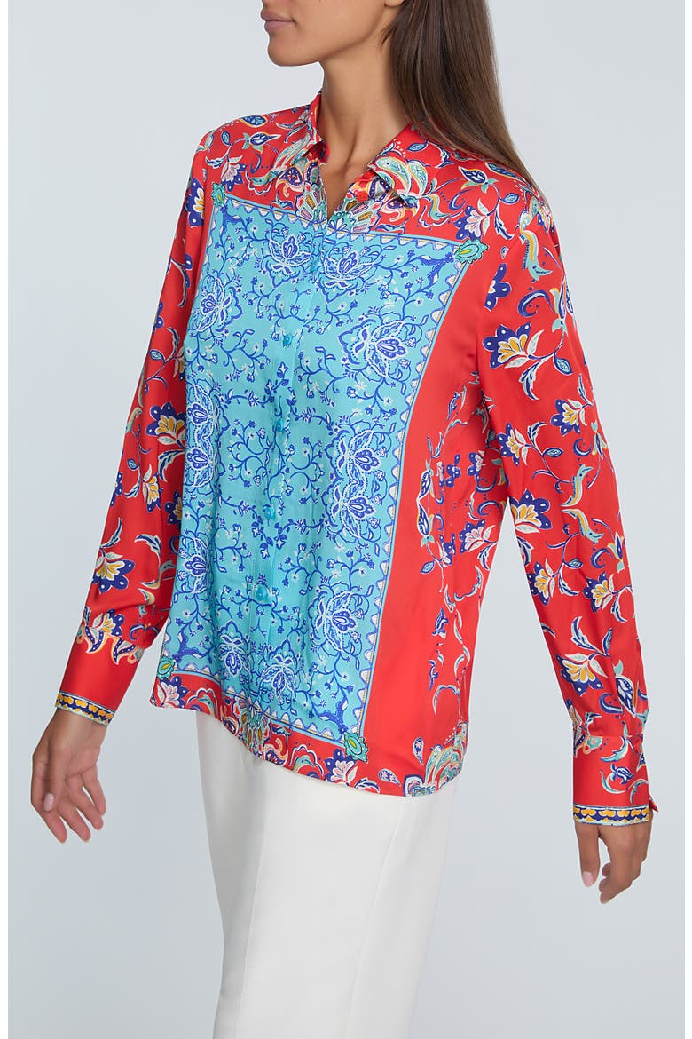 The Haven Isle of Capri Stretch Silk Shirt, Alternate, color, ISLE OF CAPRI PRINT