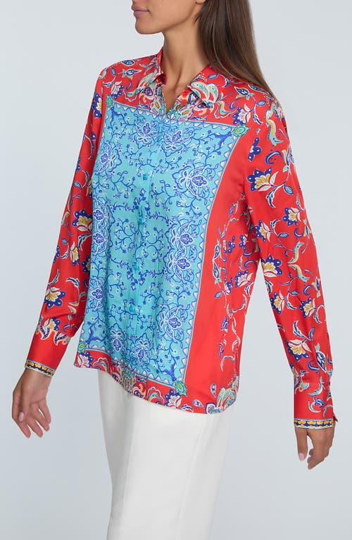Elie Tahari The Haven Isle Of Capri Printed Shirt In Isle Of Capri Print