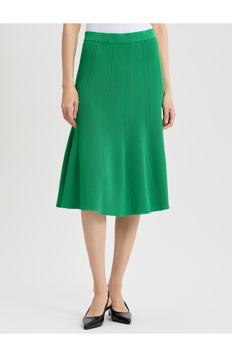Misook Flared Tonal Soft Knit Skirt, Main, color, Clover Field