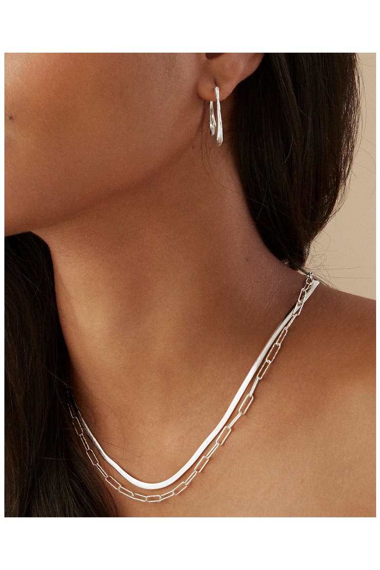 Deia Medium Hoop Earrings, Alternate, color, STERLING SILVER
