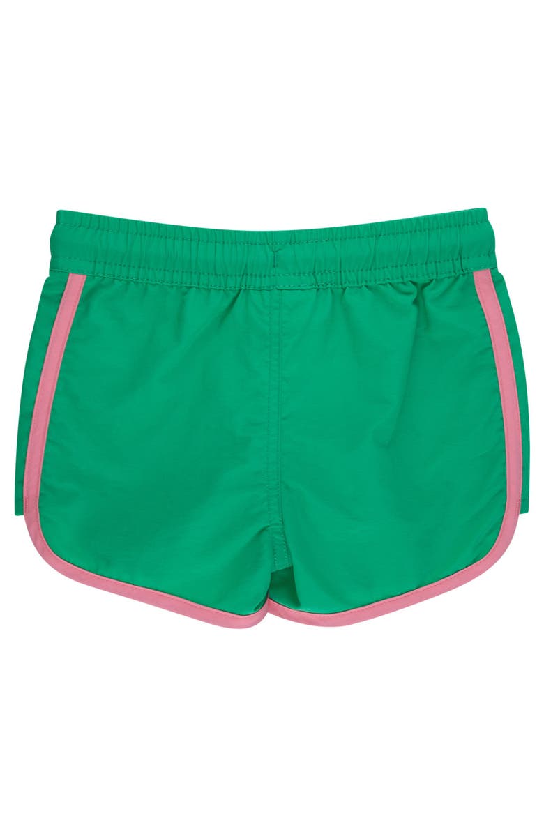 RuffleButts Girls UPF50+ Board Shorts, Alternate, color, Bright Green