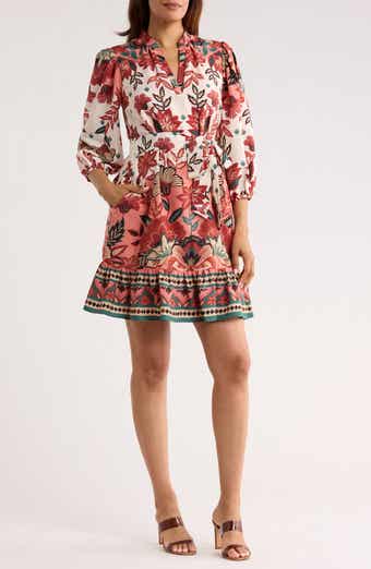 Vince Camuto Floral Balloon Sleeve Shift Dress