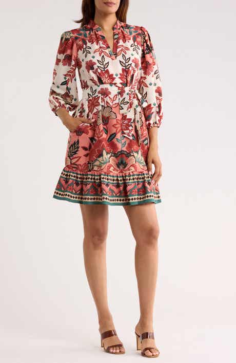 Vince Camuto Floral Balloon Sleeve Shift Dress