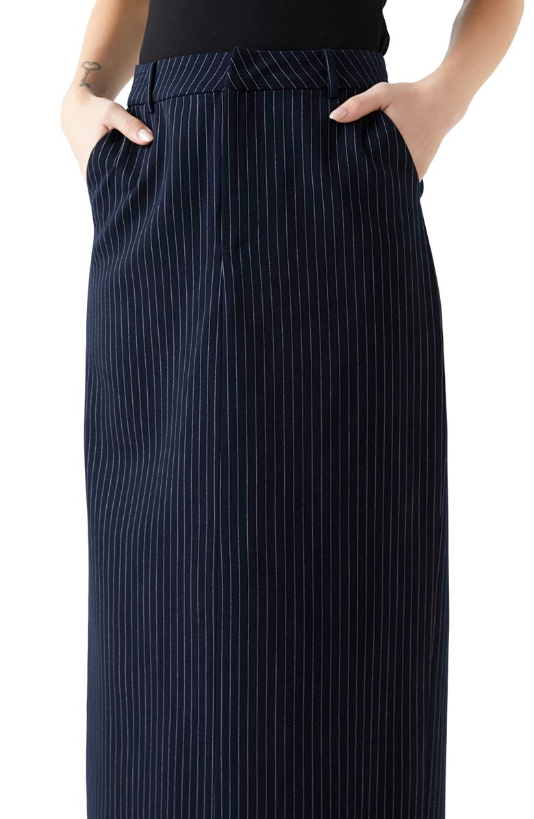 Grey Lab Pinstripe Maxi Skirt, Alternate, color,