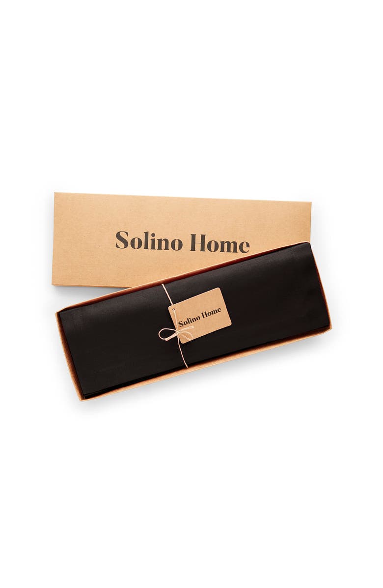 Solino Home Cotton Linen Placemats - Dru, 14" x 19" Inch, Alternate, color, Black