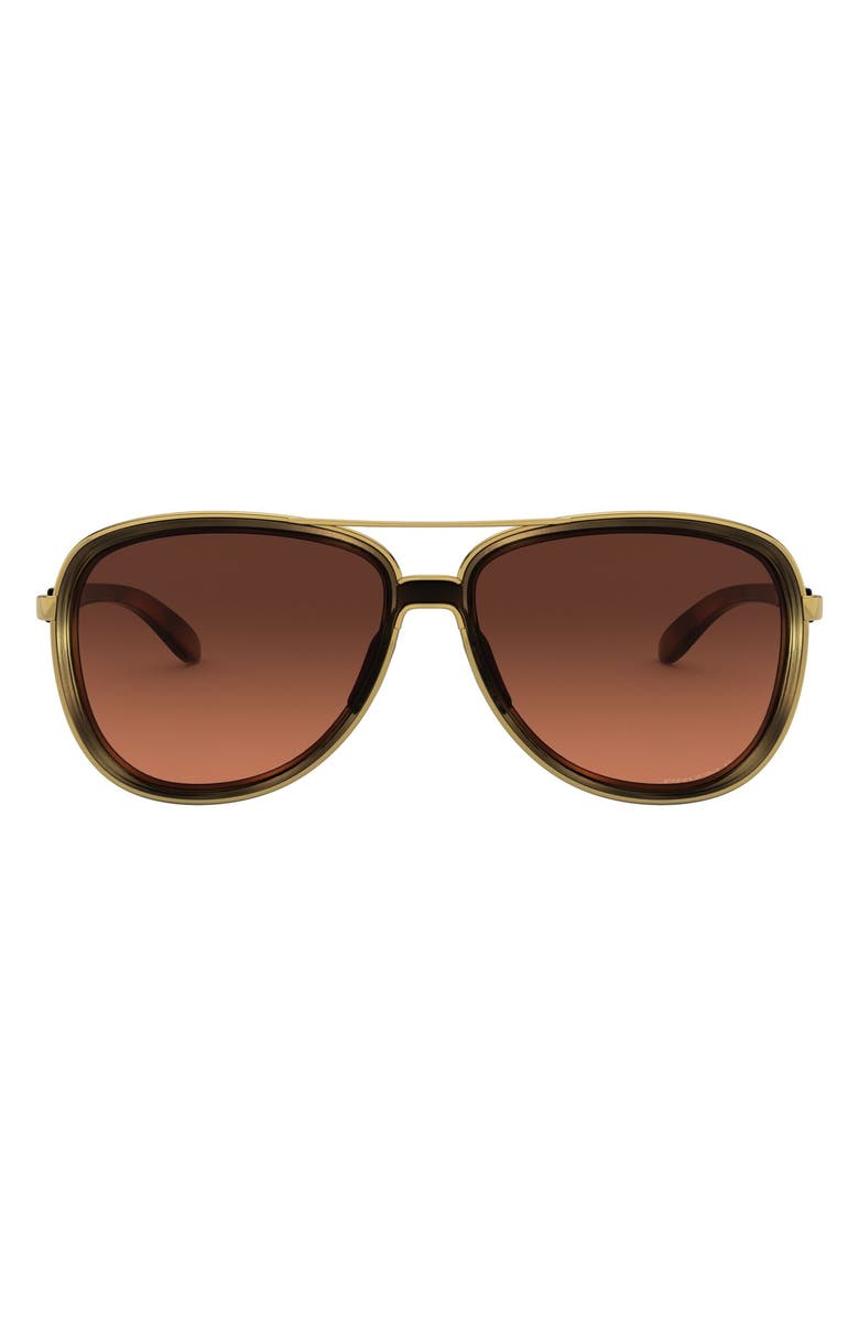 Oakley Split Time 58mm Prizm<sup>™</sup> Pilot Sunglasses, Main, color, Brown Tortoise/ Prizm Brown