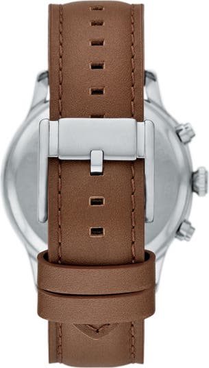 Bennett Multifunction Leather Strap Watch, 45mm