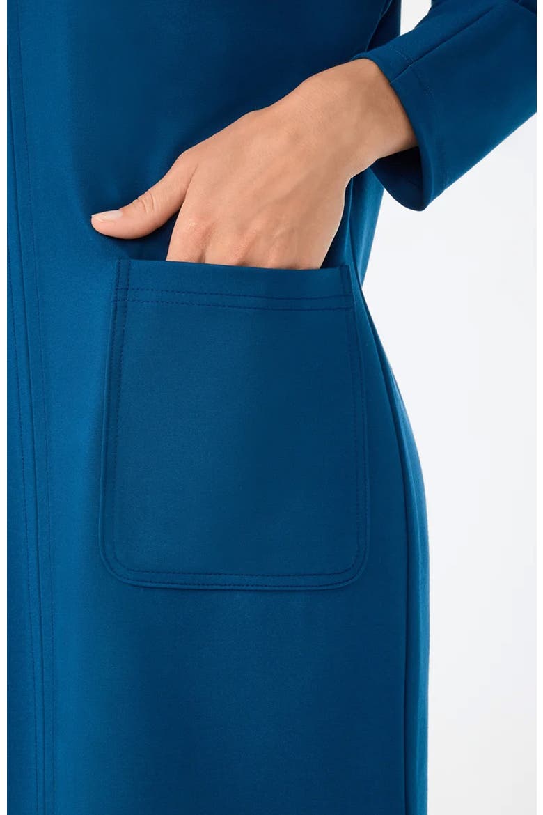 Caracas High Neck Ponte Dress, Alternate, color, Burle Blue