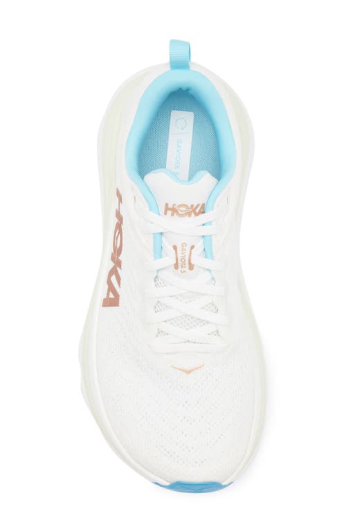Hoka Gaviota 5 Running Shoe In Frost/rose Gold