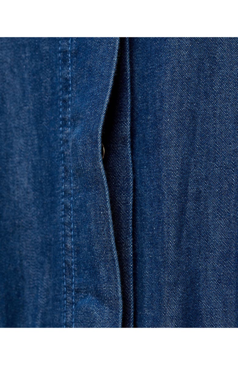 MANGO Long Sleeve Fit & Flare Denim Midi Shirtdress, Alternate, color, 