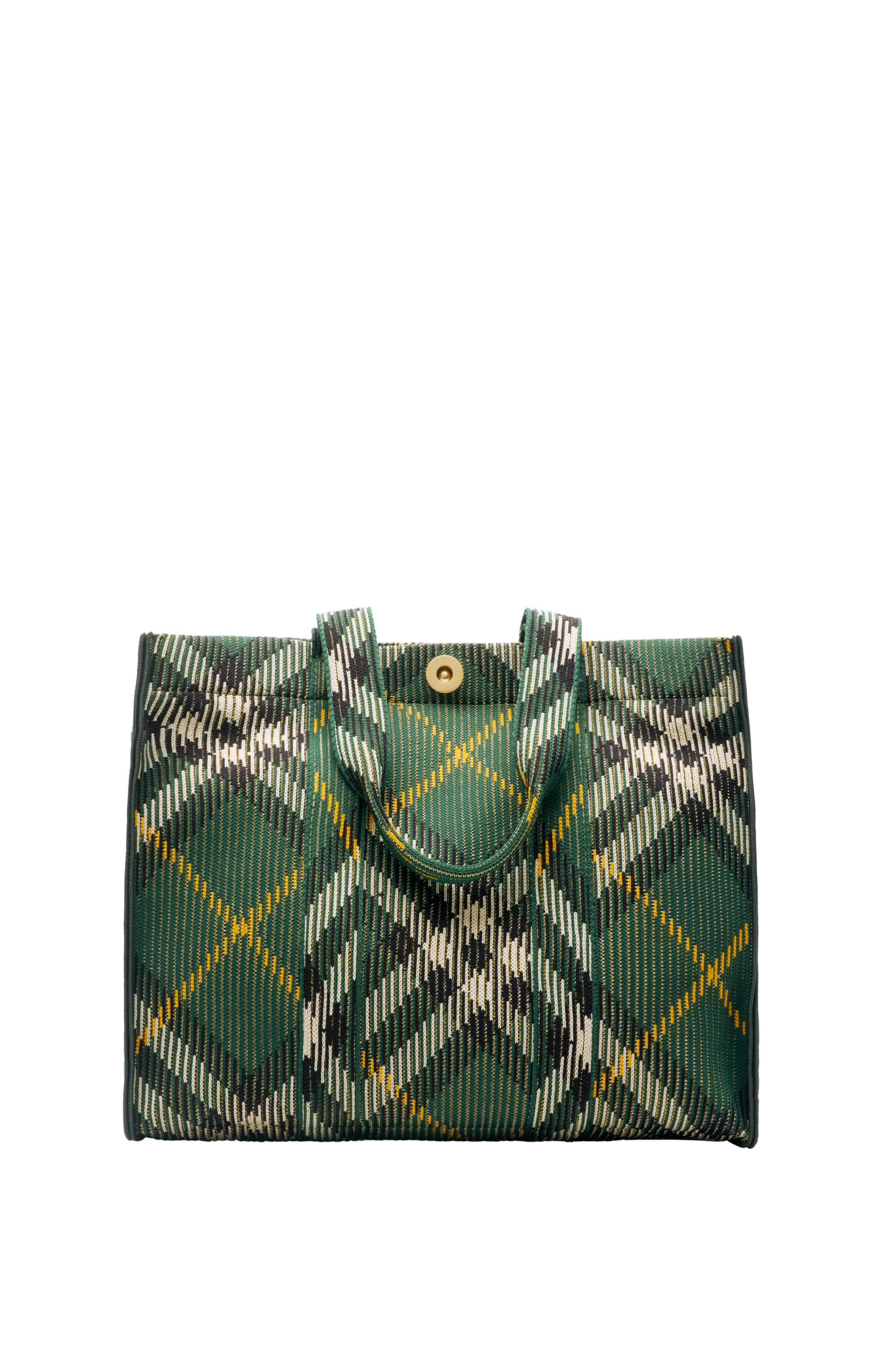 Medium Check Knitted Tote, Main, color, Ivy