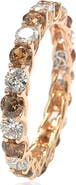 SUZY LEVIAN Rose-Tone Prong Set Round CZ Eternity Band Ring
