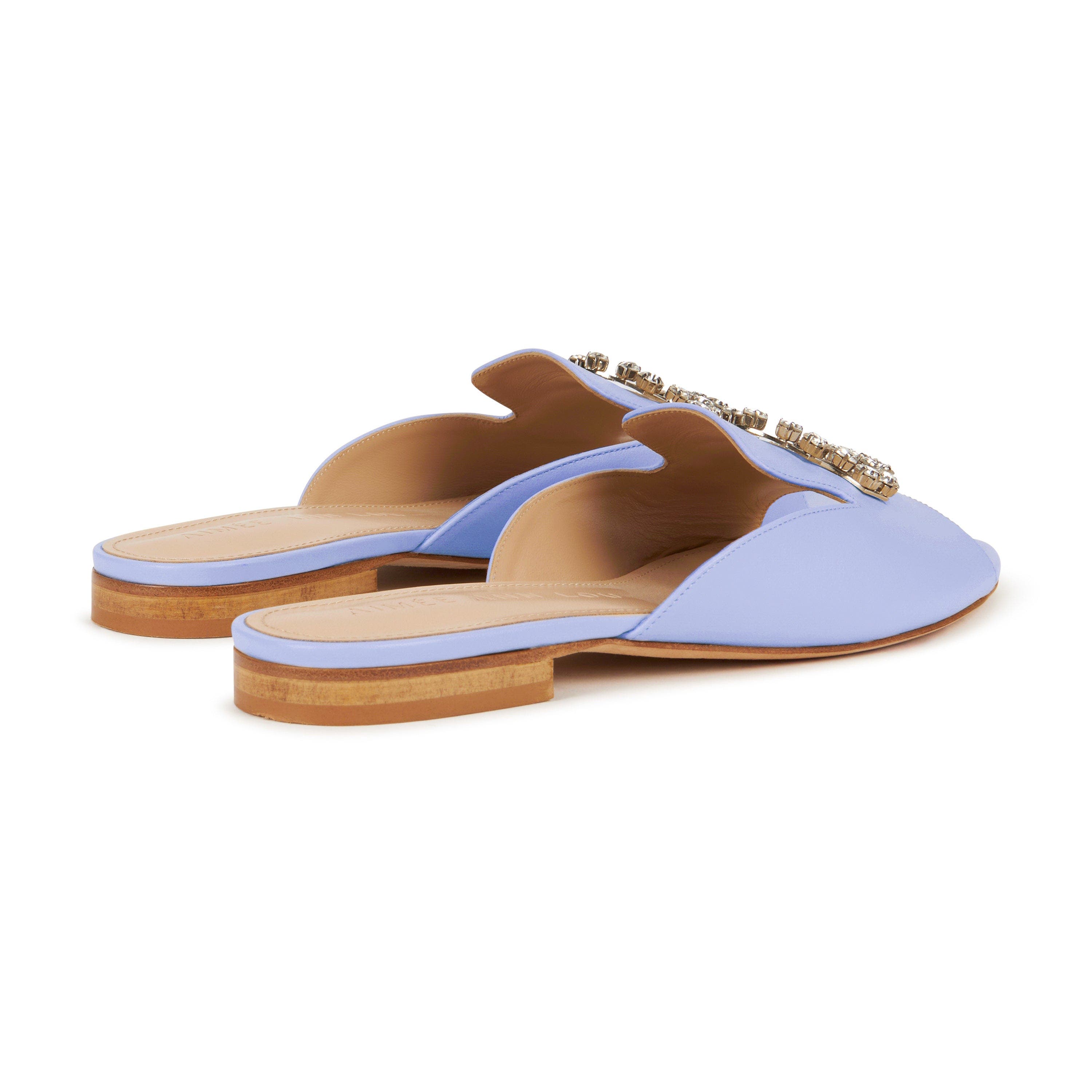 AIMEE ANN LOU Cleo Crystal Slipper in Leather, Alternate, color, Lilac
