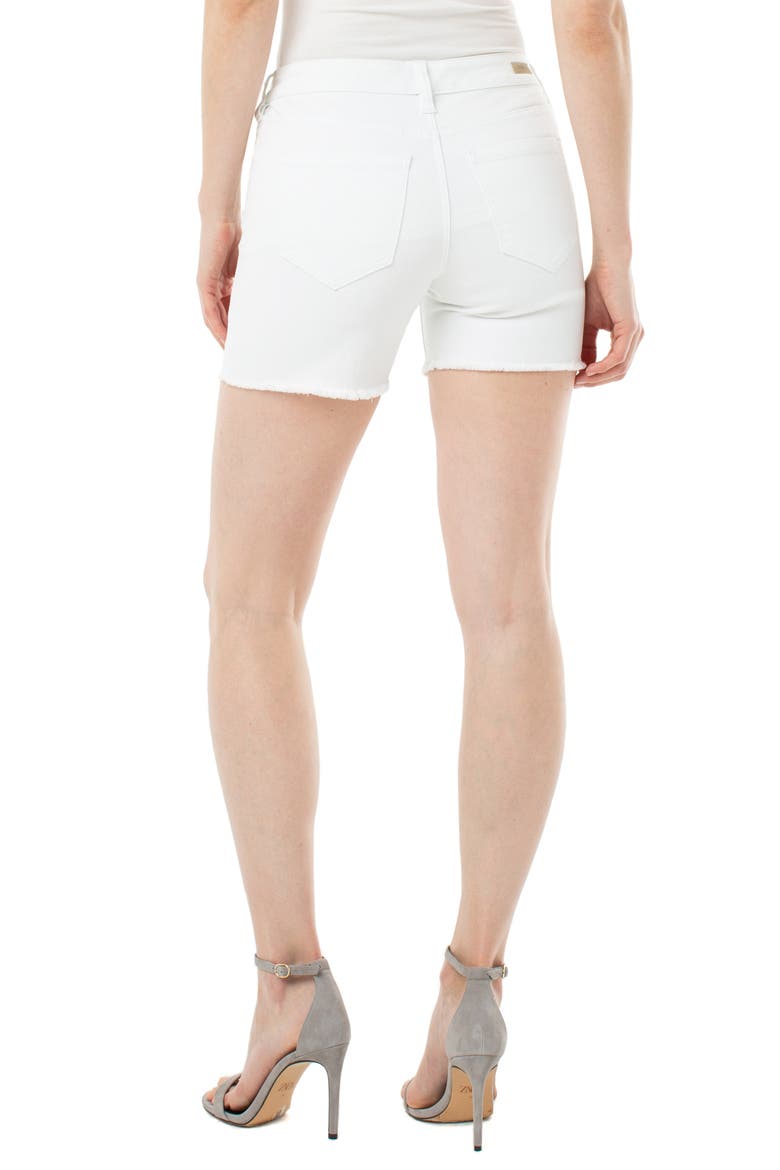 Liverpool Vickie Frayed Denim Shorts, Alternate, color, BRIGHT WHITE