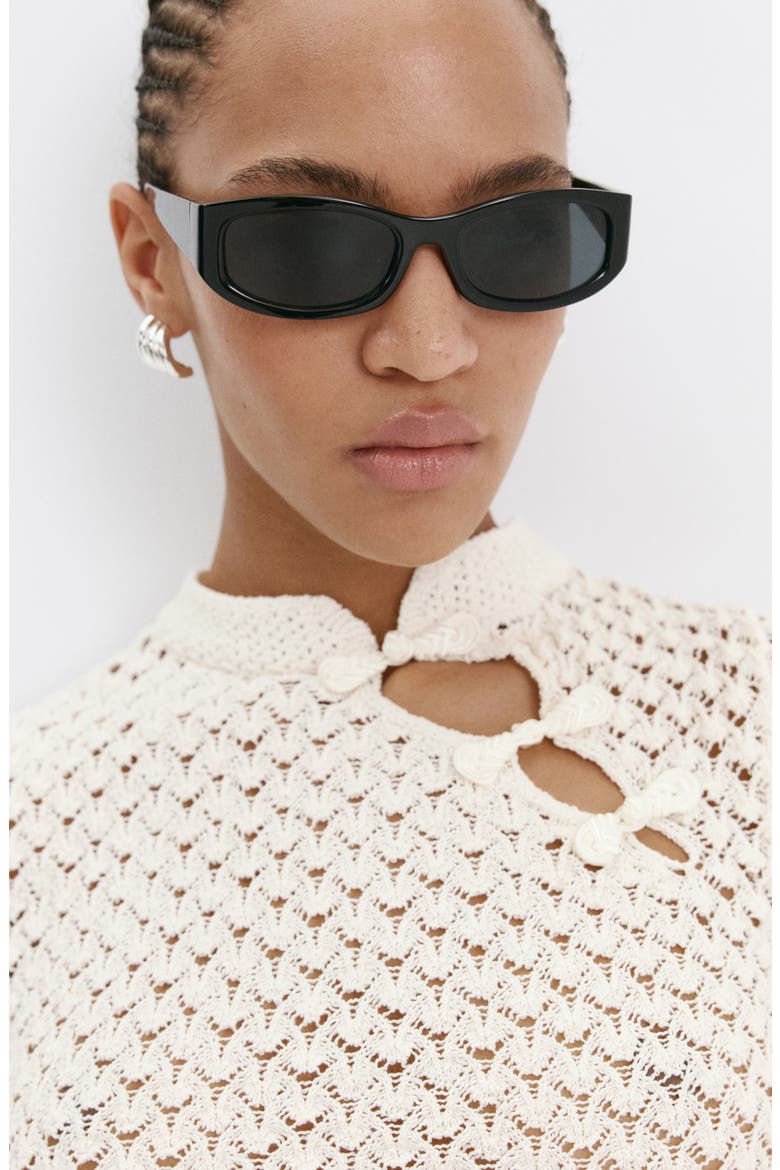 Openwork Knit Toggle Sweater, Alternate, color, ECRU