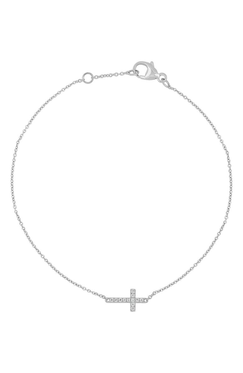 Bony Levy Audrey Diamond Cross Bracelet, Main, color, 18K White Gold