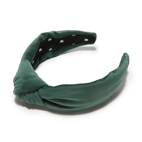 Forest Green Velvet Knotted Headband
