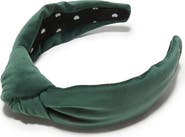 Lele Sadoughi Forest Green Velvet Knotted Headband