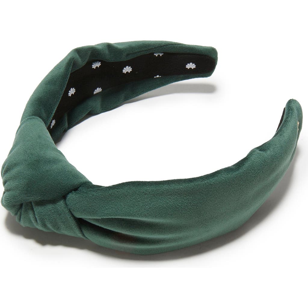 Lele Sadoughi Forest Green Velvet Knotted Headband In Green