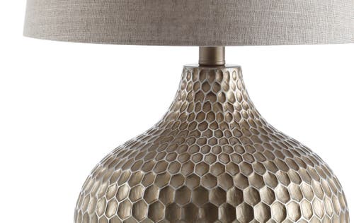 Jonathan Y Bates 22" Honeycomb Led Table Lamp In Antique Brown