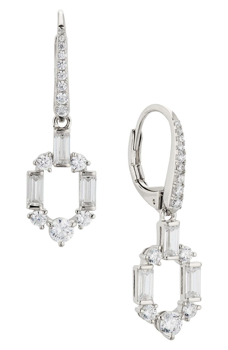 Nadri Gwen Cubic Zirconia Link Earrings, Main, color, 